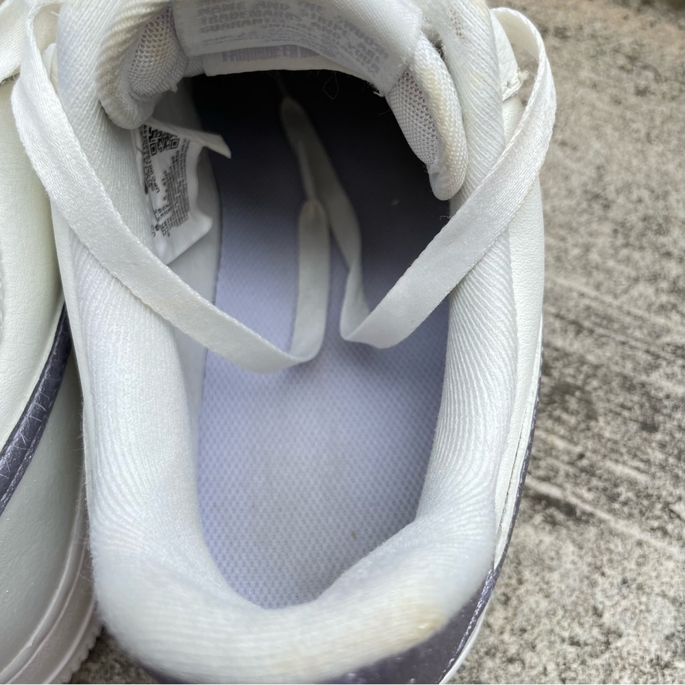 Nike Air Force 1 Sneakers White and Purple Women’s Size US 8 EUR 39 (25 … - Picture 8 of 9